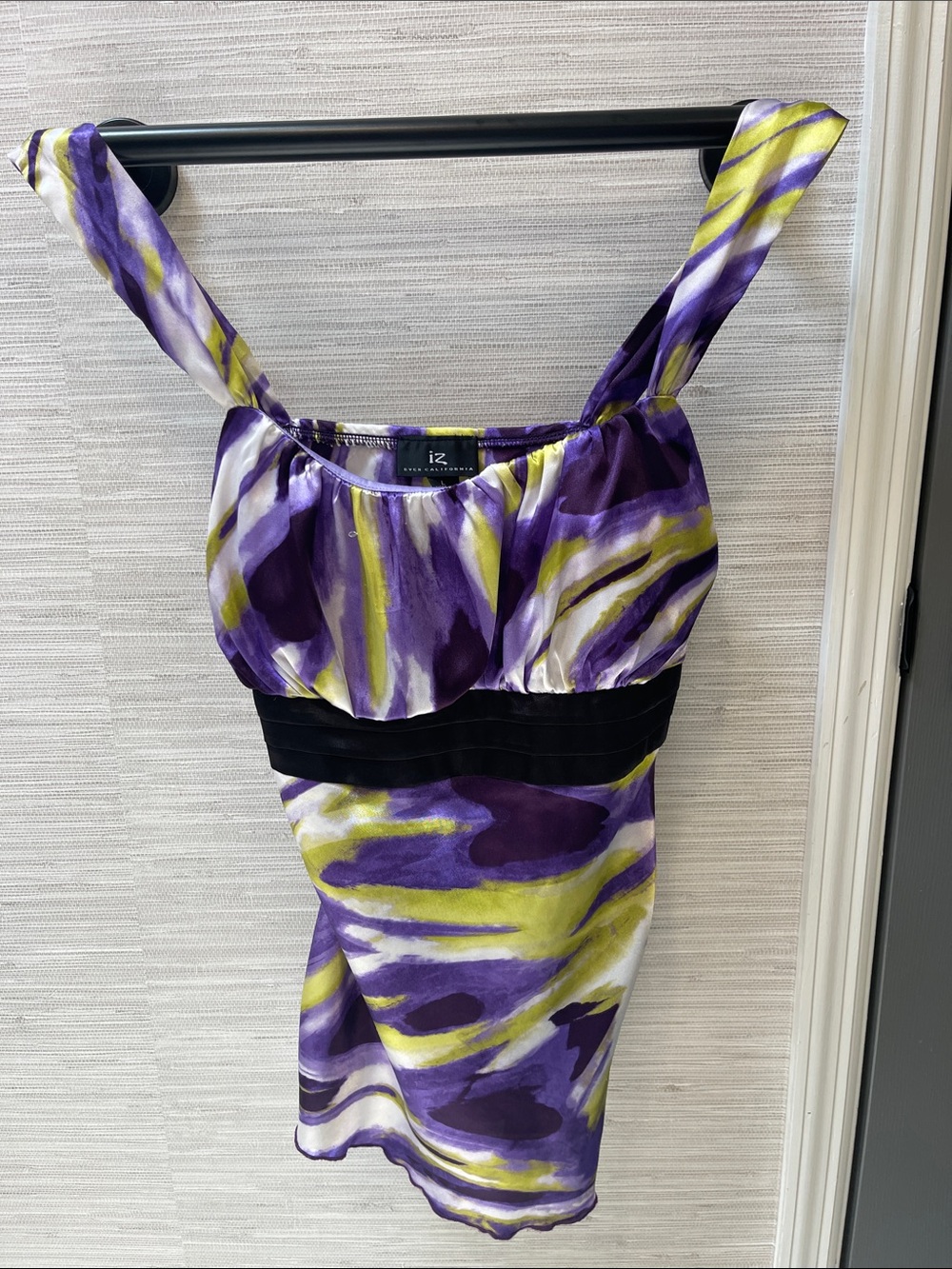 iZ Byer California Purple & Yellow Printed Tank Top